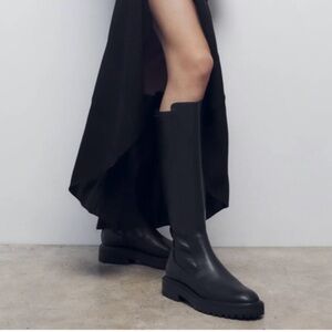 New Zara black treaded boots size 6.5